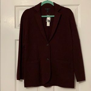 Jcrew Maroon Sweater Blazer